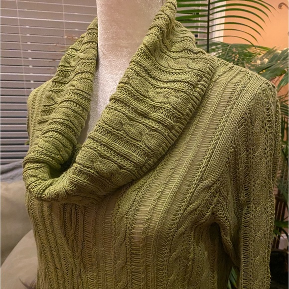 Cowl neck cotton knit sweater - Picture 2 of 5